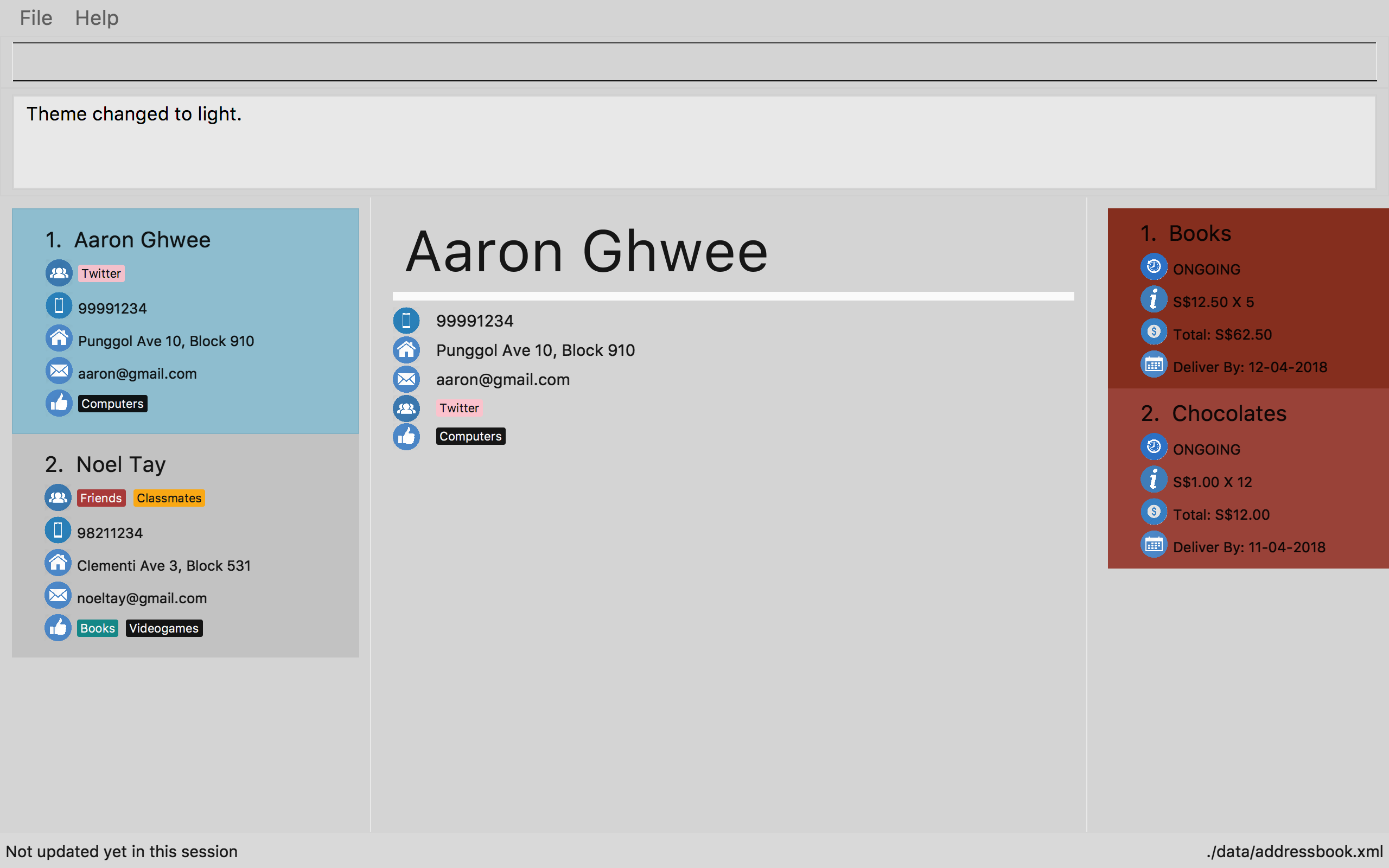 ContactSails Light Theme